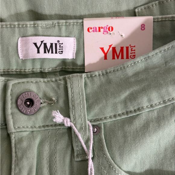 NWT YMI Pants Girls 8 Sage Green Cargo Bootcut Utility Lightweight Modern - Picture 4 of 5
